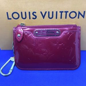 Louis Vuitton coin purse pochette cles red vernis